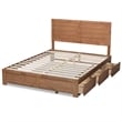 Bowery Hill Ash Walnut Brown Finished Wood Full Size 3-Drawer Bed