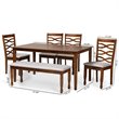 Bowery Hill Grey and Walnut Brown Finished Wood 6-Piece Dining Set