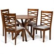 Bowery Hill Grey and Walnut Brown Finished Wood 5-Piece Dining Set