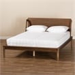 Bowery Hill Mid-Century Wood Queen Size Platform Bed in Ash Walnut