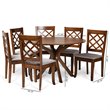 Bowery Hill Grey and Walnut Brown Finished Wood 7-Piece Dining Set