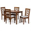 Bowery Hill Grey and Walnut Brown Finished Wood 5-Piece Dining Set