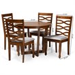 Bowery Hill Grey and Walnut Brown Finished Wood 5-Piece Dining Set