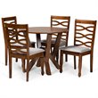 Bowery Hill Grey and Walnut Brown Finished Wood 5-Piece Dining Set