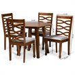 Bowery Hill Grey and Walnut Brown Finished Wood 5-Piece Dining Set