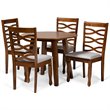 Bowery Hill Grey and Walnut Brown Finished Wood 5-Piece Dining Set