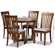 Bowery Hill Grey and Walnut Brown Finished Wood 5-Piece Dining Set