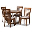 Bowery Hill Grey and Walnut Brown Finished Wood 5-Piece Dining Set