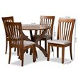 Bowery Hill Grey and Walnut Brown Finished Wood 5-Piece Dining Set