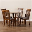 Bowery Hill Grey and Walnut Brown Finished Wood 5-Piece Dining Set