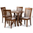 Bowery Hill Grey and Walnut Brown Finished Wood 5-Piece Dining Set