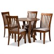 Bowery Hill Grey and Walnut Brown Finished Wood 5-Piece Dining Set