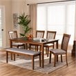 Bowery Hill Grey and Walnut Brown Finished Wood 6-Piece Dining Set