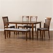 Bowery Hill Grey and Walnut Brown Finished Wood 6-Piece Dining Set