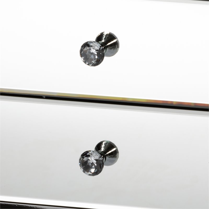 Bowery Hill Contemporary Glam and Luxe Mirrored 3-Drawer Nightstand