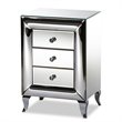 Bowery Hill Contemporary Glam and Luxe Mirrored 3-Drawer Nightstand