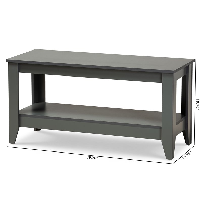 Bowery Hill Modern and Contemporary Grey Finished Wood Coffee Table