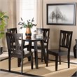 Bowery Hill Transitional Dark Brown Finished Wood 5-Piece Dining Set
