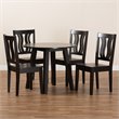 Bowery Hill Transitional Dark Brown Finished Wood 5-Piece Dining Set