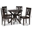 Bowery Hill Transitional Dark Brown Finished Wood 5-Piece Dining Set
