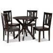 Bowery Hill Transitional Dark Brown Finished Wood 5-Piece Dining Set