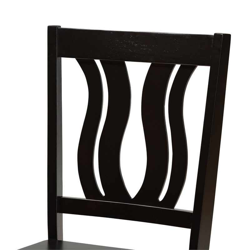 Bowery Hill Transitional Dark Brown Finished Wood 7-Piece Dining Set