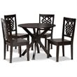 Bowery Hill Transitional Dark Brown Finished Wood 5-Piece Dining Set