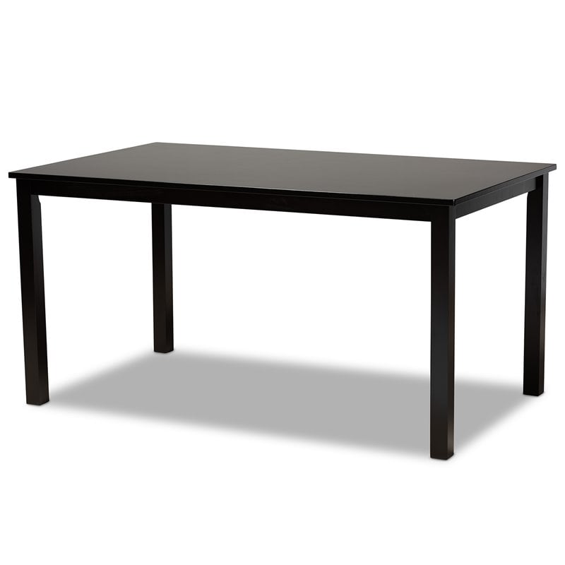 Bowery Hill Transitional Dark Brown Finished Wood 7-Piece Dining Set