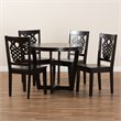 Bowery Hill Transitional Dark Brown Finished Wood 5-Piece Dining Set