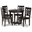 Bowery Hill Transitional Dark Brown Finished Wood 5-Piece Dining Set