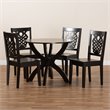 Bowery Hill Transitional Dark Brown Finished Wood 5-Piece Dining Set