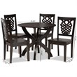Bowery Hill Transitional Dark Brown Finished Wood 5-Piece Dining Set