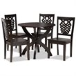 Bowery Hill Transitional Dark Brown Finished Wood 5-Piece Dining Set