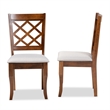 Bowery Hill Grey Fabric Walnut Finished Wood 2-Piece Dining Chair Set