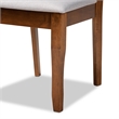 Bowery Hill Grey Fabric Walnut Finished Wood 2-Piece Dining Chair Set