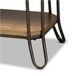 Bowery Hill Brown Wood and Black Finished Metal 3-Drawer Console Table