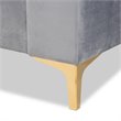 Bowery Hill Modern Velvet Upholstered and Gold Finished Twin Size Daybed in Gray
