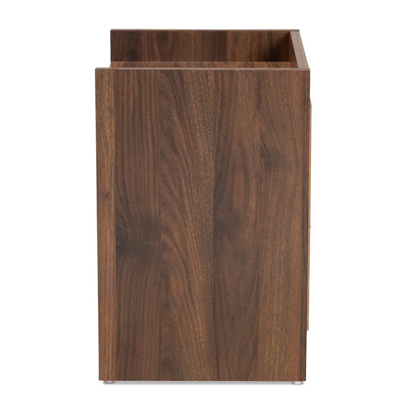 Bowery Hill Contemporary Walnut Brown Finished Wood 2-Drawer Nightstand