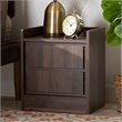 Bowery Hill Contemporary Walnut Brown Finished Wood 2-Drawer Nightstand