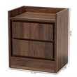 Bowery Hill Contemporary Walnut Brown Finished Wood 2-Drawer Nightstand