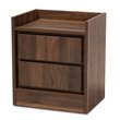 Bowery Hill Contemporary Walnut Brown Finished Wood 2-Drawer Nightstand