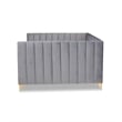 Bowery Hill Modern Velvet Upholstered Queen Size Daybed in Gray/Gold