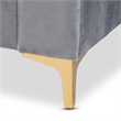 Bowery Hill Modern Velvet Upholstered Queen Size Daybed in Gray/Gold