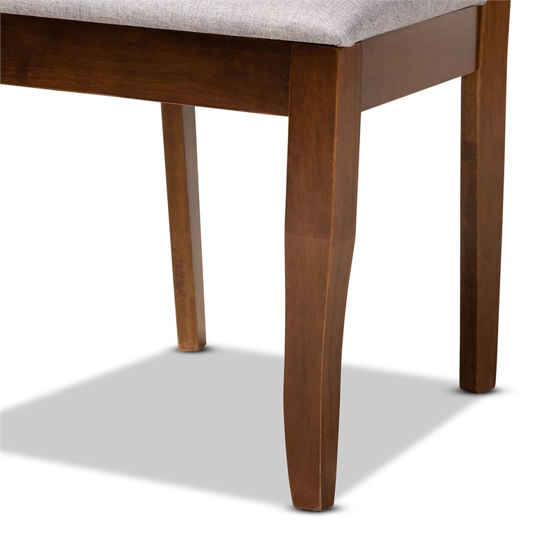 Bowery Hill Upholstered and Walnut Brown Finished Wood 5-Piece Dining Set