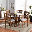 Bowery Hill Upholstered and Walnut Brown Finished Wood 5-Piece Dining Set