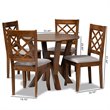Bowery Hill Upholstered and Walnut Brown Finished Wood 5-Piece Dining Set
