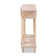 Bowery Hill Rustic Whitewashed Brown Finished Wood 3-Drawer Console Table