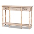 Bowery Hill Rustic Whitewashed Brown Finished Wood 3-Drawer Console Table