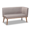 Bowery Hill Grey Fabric Upholstered and Walnut Finished 3-Piece Dining Set