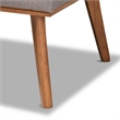Bowery Hill Grey Fabric Upholstered and Walnut Finished 3-Piece Dining Set